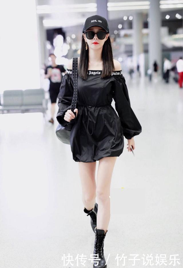 沈梦辰现身机场，穿马丁靴撞上超模奚梦瑶，可大长腿一点不输她？