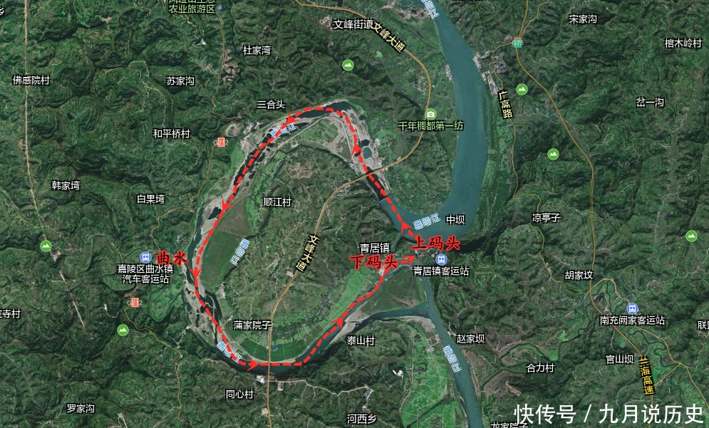  来回都顺@长江最惨支流，60公里被截断三次，河道直接缩短50多公里