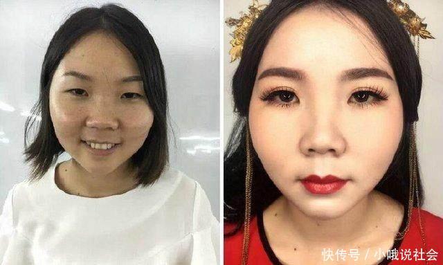 古有易容术，今有化妆术，妹子婚礼前画妆后，新郎以为娶错人了！