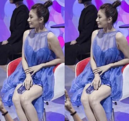 不得了，43岁贾静雯因为裙子太短，竟然靠着矿泉水瓶遮羞！