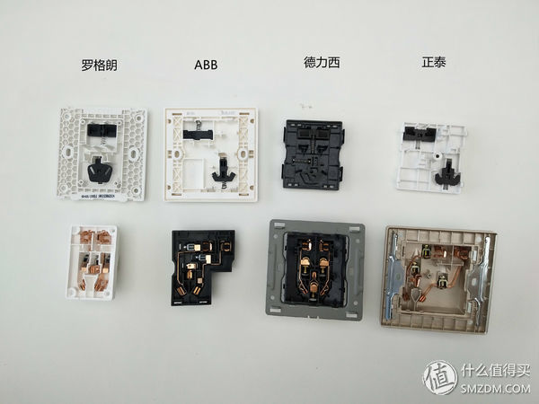 施耐德、西门子、松下等86型开关插座拆解对比