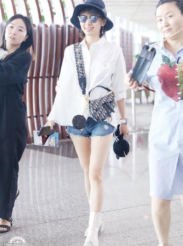 160王子文太会穿，衬衫短裤看起来能有170，网友:你到底有多高