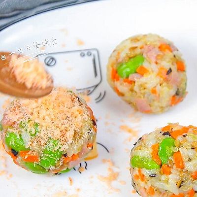 虾松杂蔬芝士饭团