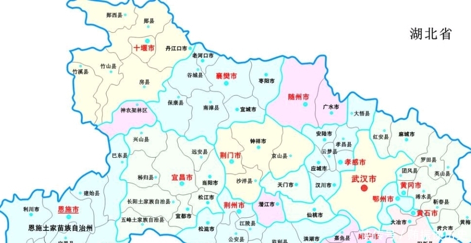  「中部地区」武汉被提升为直辖市，1950年，湖北省的省会迁到了