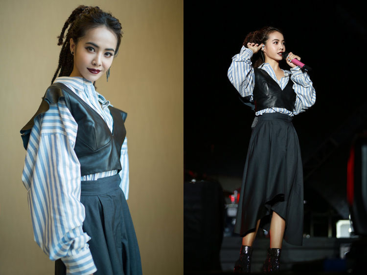 蔡依林真敢穿，超大码长裤断开像“三角裤”网友：快把裤子穿好