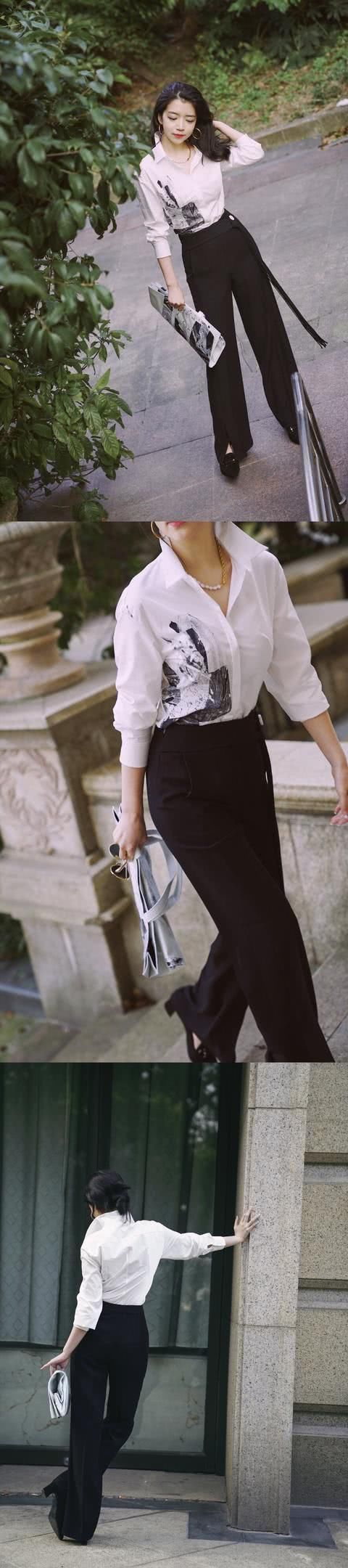 阔腿裤:春季不知道穿什么?我们来“偷”三木的10种新搭配,知性又温柔