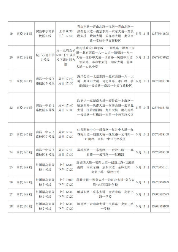  『公交』返校复学在即 南昌公交5月11日起开通第近百条家校专线