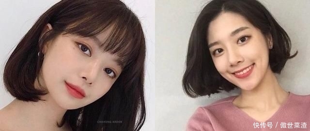  正夯@这5款韩国正夯的中短发发型，搭配不同卷度瘦脸效果超好