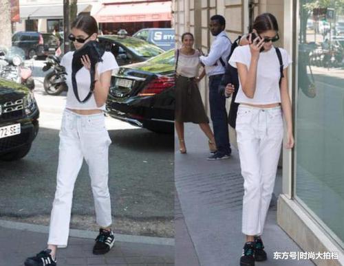 街拍：185超模女儿穿露脐装，17岁逆天颜值抢眼，敢不敢告白