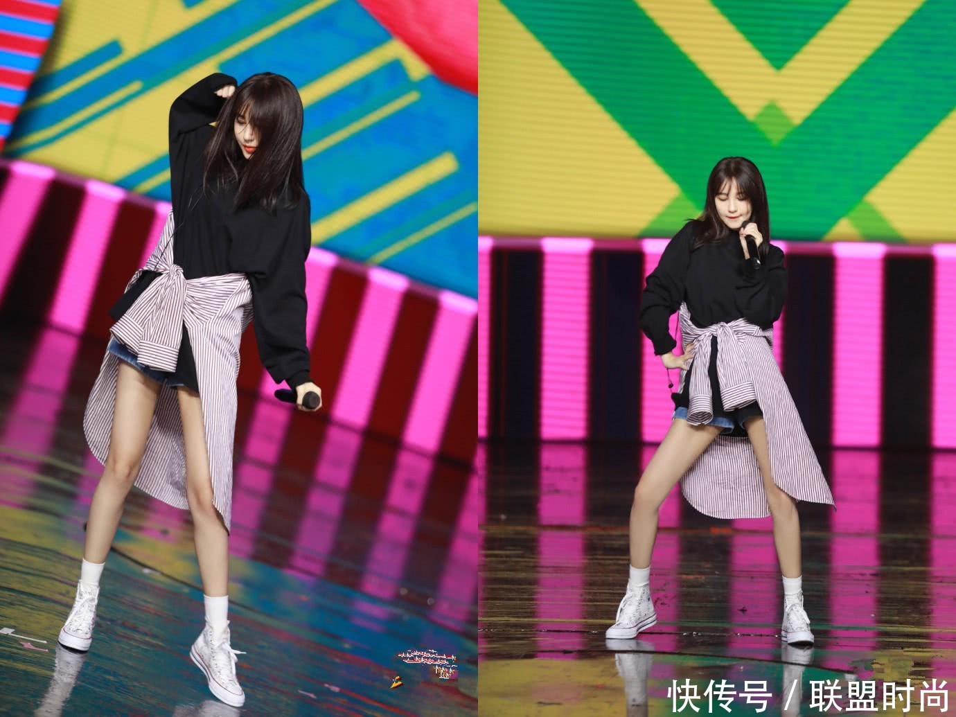 李菲儿的腿到底多细？这么窄的短裤都穿不满，网友：80斤不到吧？