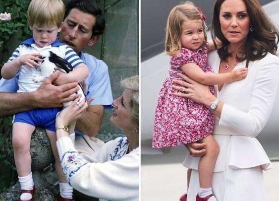 夏洛特小公主不只穿哥哥的针织外套, 连哈里叔叔30年前的鞋也穿