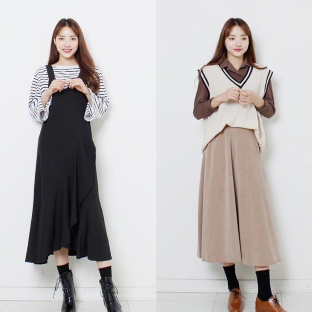 20岁到38岁女性的早秋穿搭，衬衫搭配鱼尾半身裙，气质又有女人味