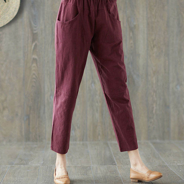 外出游玩穿裙子不方便!试试这样的小衫+棉麻裤，清凉透气超嫩美