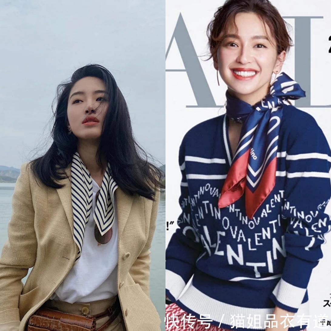 「西装配上白色」春夏穿衣丝巾成亮点,优雅复古又摩登,优雅女人们早就穿上了