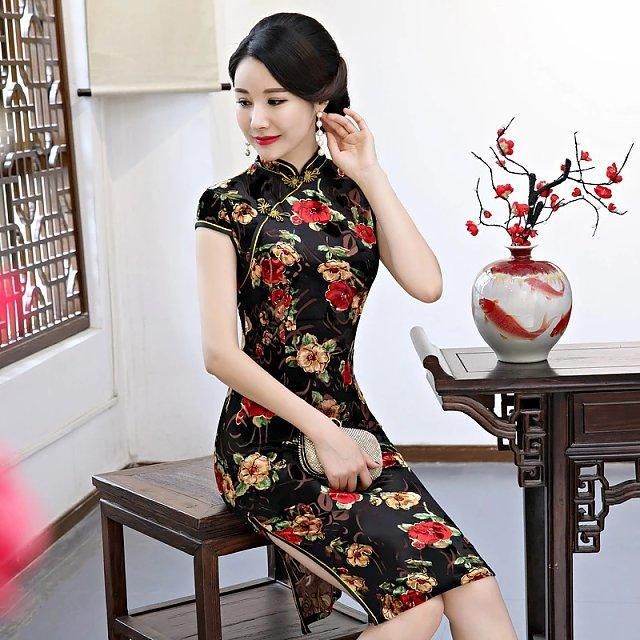 静美天鹅绒典雅旗袍，矜贵女性的魅力之选！