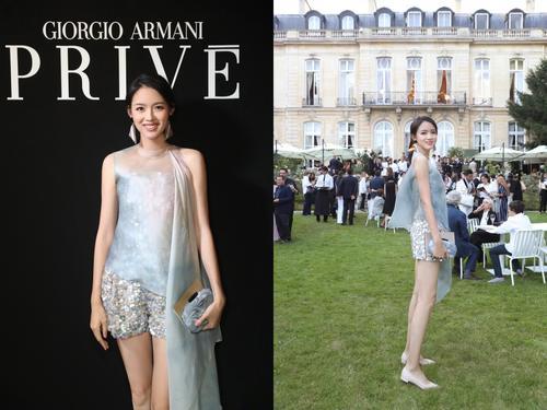 大海全是水，张梓琳全是腿！平底鞋能穿得这么高级的也就只有她了