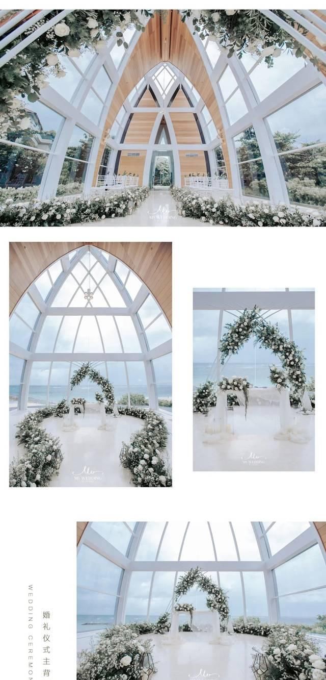 『秘密』在教堂的小型婚礼,美式森系婚礼秘密花园,又一场白绿色的清新