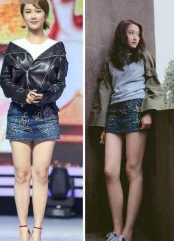 就算杨紫再美, 当她穿上超短裙, 和关晓彤的大长腿一比, 胜负已分