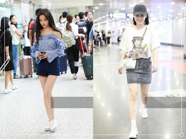 别看鞠婧祎只有159的身高，可秀起腿来，竟丝毫不差170的马思纯！