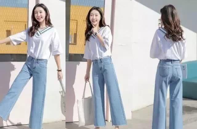 「显腿长」最潮穿搭“t恤+牛仔裤”,女生这样穿轻松显瘦还显高!