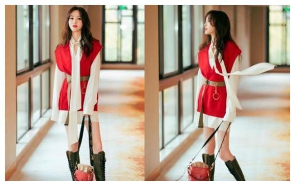 唐嫣豁出去了，牛仔裤“三角区”都被勒出来了，网友：罗晋有福了