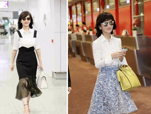 赵雅芝又亮相，衬衫搭配短裤挺时髦，真是个搭配有眼光的女人！