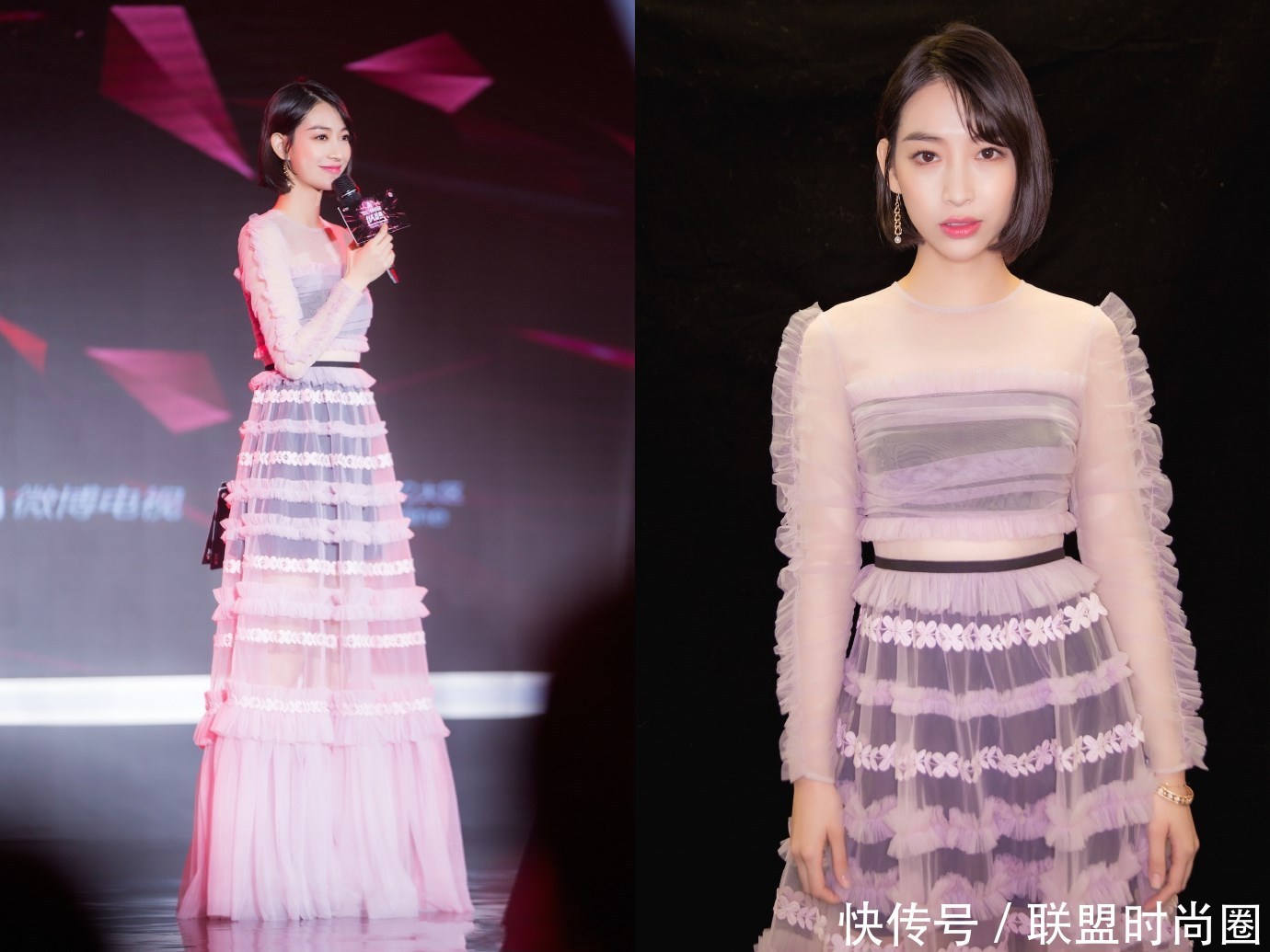 温雅穿抹胸裙玩性感，暴露了一双惊艳长腿，网友：被这腿给征服了