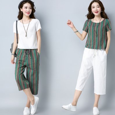 8月出去玩，试试“棉麻套装”清凉透气忒舒服，好穿又洋气美爆了