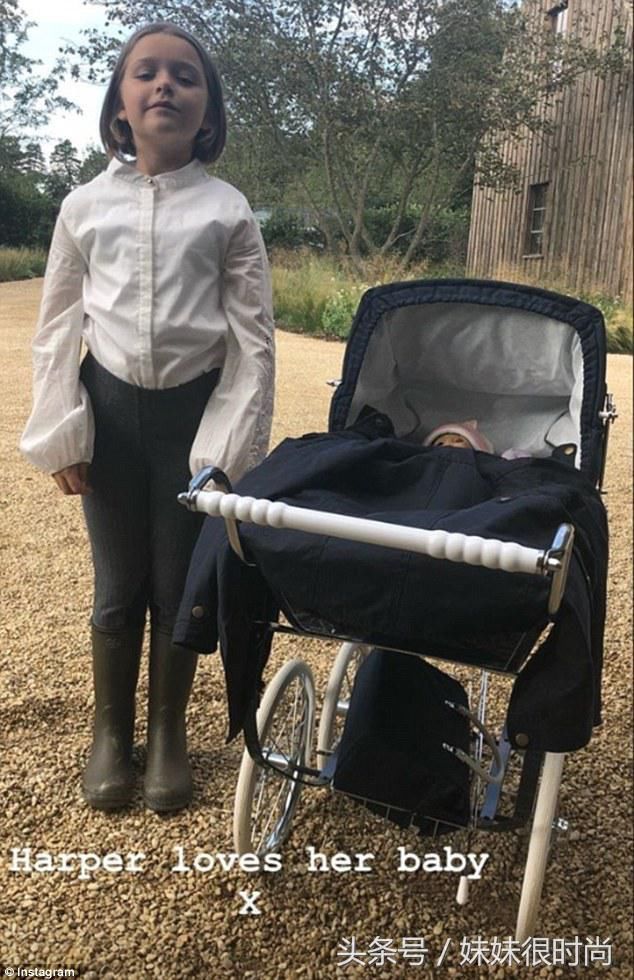 小七又把头发剪短了，越来越像贝嫂，和小贝合影，一副农民打扮！