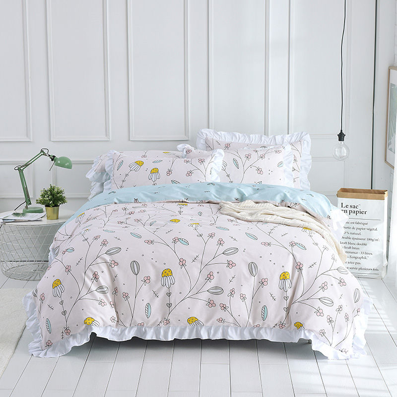 床品更新季，新款四件套上市了!即好看又好打理，简洁不失精致感