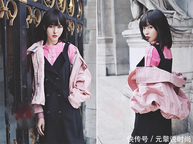 唐嫣齐刘海配连衣裙清新如少女，难怪范冰冰和baby也换了同款造型