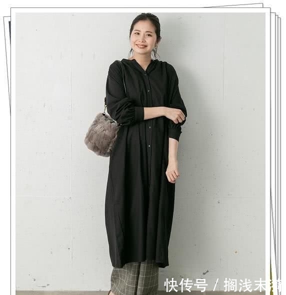 「春季造型」小黑裙别乱买!黑色衬衫连衣裙才更实用,24个春季日系造型示范
