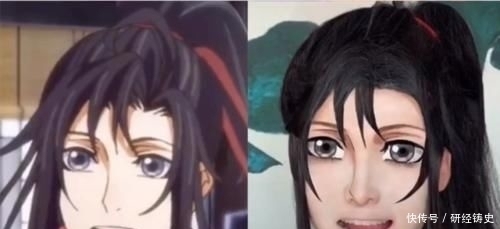  #蓝忘机#美术生“仿妆”魏无羡，开局在脸上画画，最后效果缺个蓝忘机