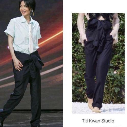 王菲够大胆! 长裤不系腰带非要中间打个结, 网友: 难怪要坐下来了