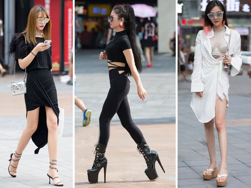 大长腿姐姐，穿一双20公分高的高跟鞋，真不敢想还能走这么轻松！