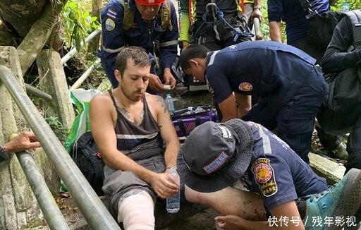 奥地利男子在泰国挑战跳伞不慎卡岩壁上 悬挂