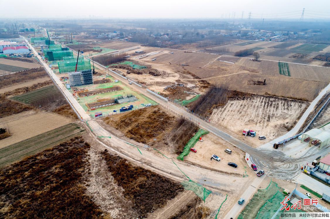 京雄城际铁路雄安站施工忙