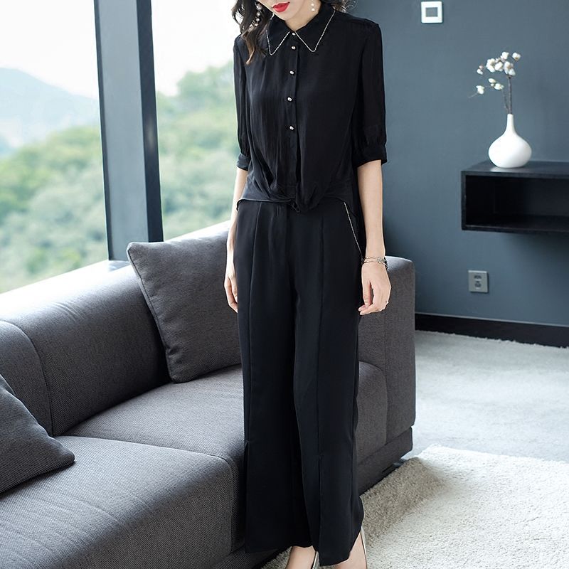 70后别老穿裙子，太土!试试这种阔腿裤套装，时髦洋气美到飞