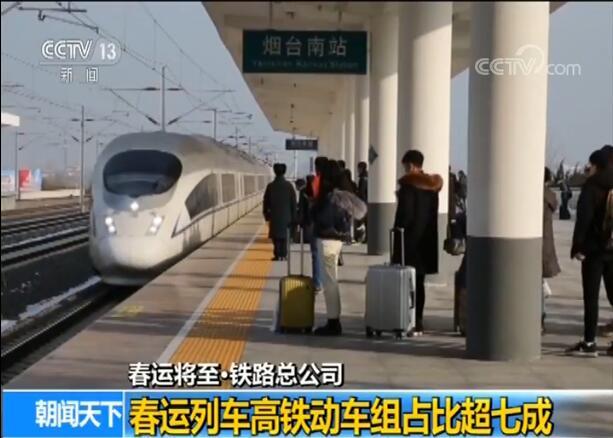 春运将至·铁路总公司：春运列车高铁动车组占比超七成