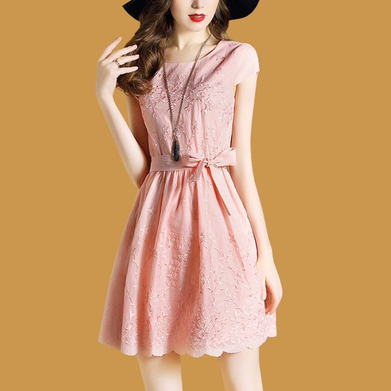 穿啥都热,但这种雪纺连衣裙+套装裙,75后上身真是又美又凉快