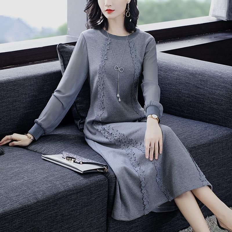 金秋一夜爆火的“名媛秋裙”,温婉优雅,50岁妈妈穿上气质若兰