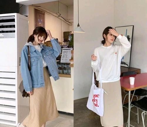 『格子』小个子春季的18套穿搭风格,针织衫搭配格子A半身裙,很柔美