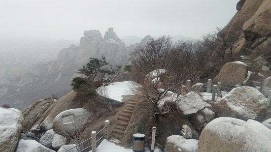 崂山巨峰迎初雪！仿若人间仙境