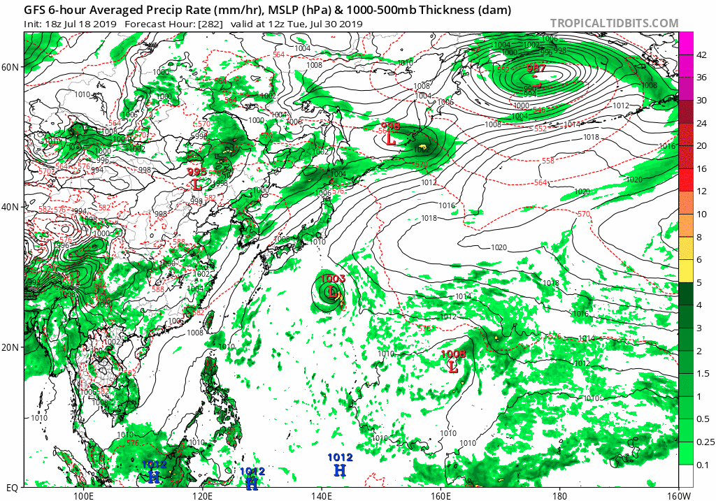 5号台风靠近江浙沪，6号台风或31日出现，GFS首次预报进我国区域