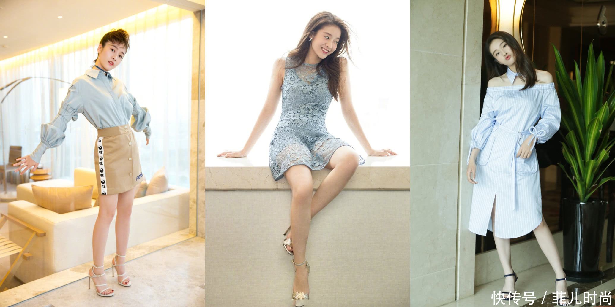 张雪迎穿一字肩薄纱裙好淑女,气质炸裂,撞上baby也不输!