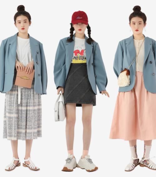 #半身裙#小个子女生的搭配秘籍:“西服外套+短裙”,效果显高又时髦