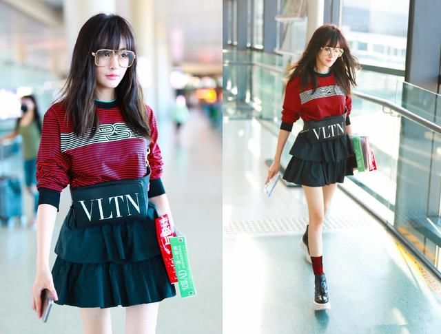 张天爱短裤穿到大腿根，裤门的纽扣太抢眼，网友：为了红豁出去了