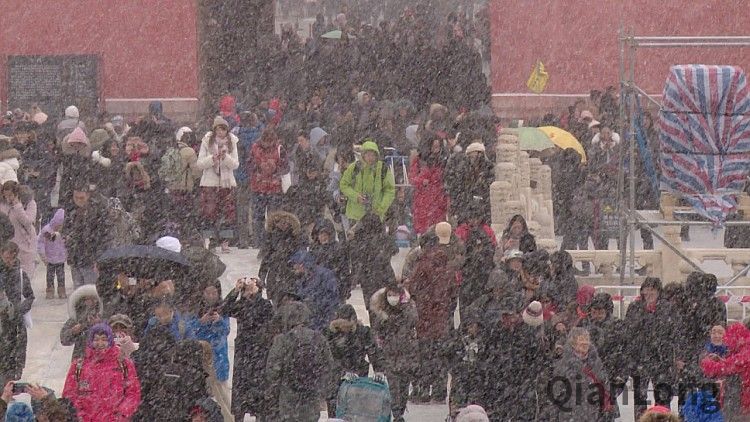 一分半·特别报道|北京第三场雪如约如至 故宫穿越秒变"紫禁城