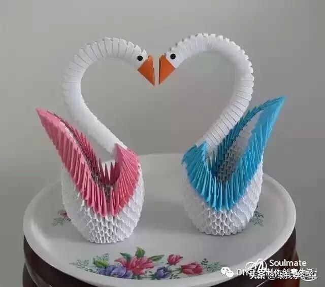 『蓝色』简单的折个三角,组合成百变造型