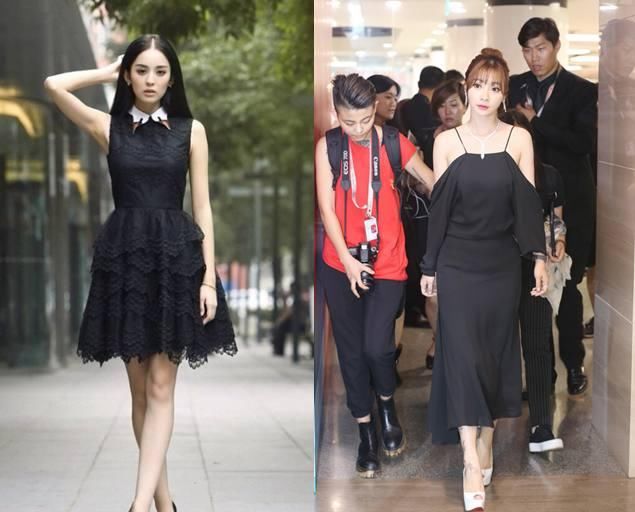 26岁古力娜扎和38岁柳岩同穿黑裙，网友：差距一目了然